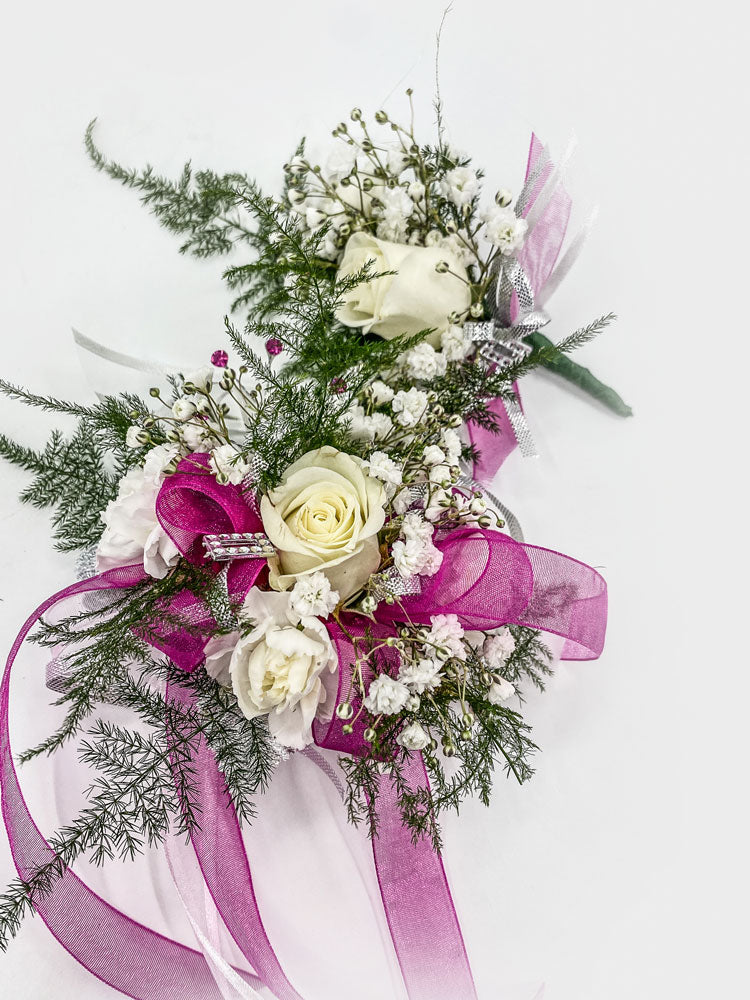 Custom Corsage with matching Boutonniere